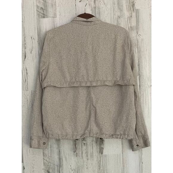 Rails Collins White Beige Jacket Mini Cheetah Print Size Medium Drawstring Waist - Picture 4 of 12